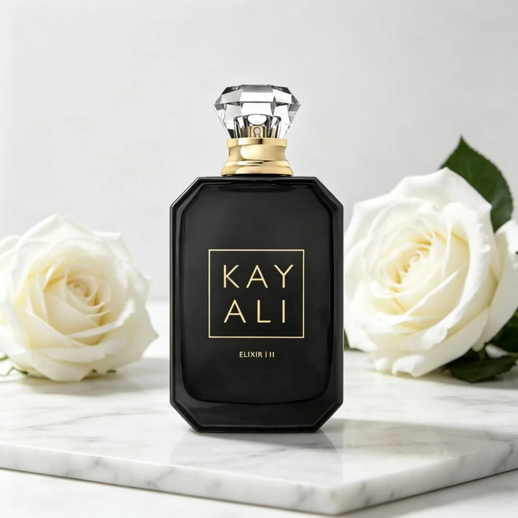 Kayali elixir No. 11 neutral strong perfume, saffron ebony amber, fragrant oriental wood tone, full of mystery and luxury