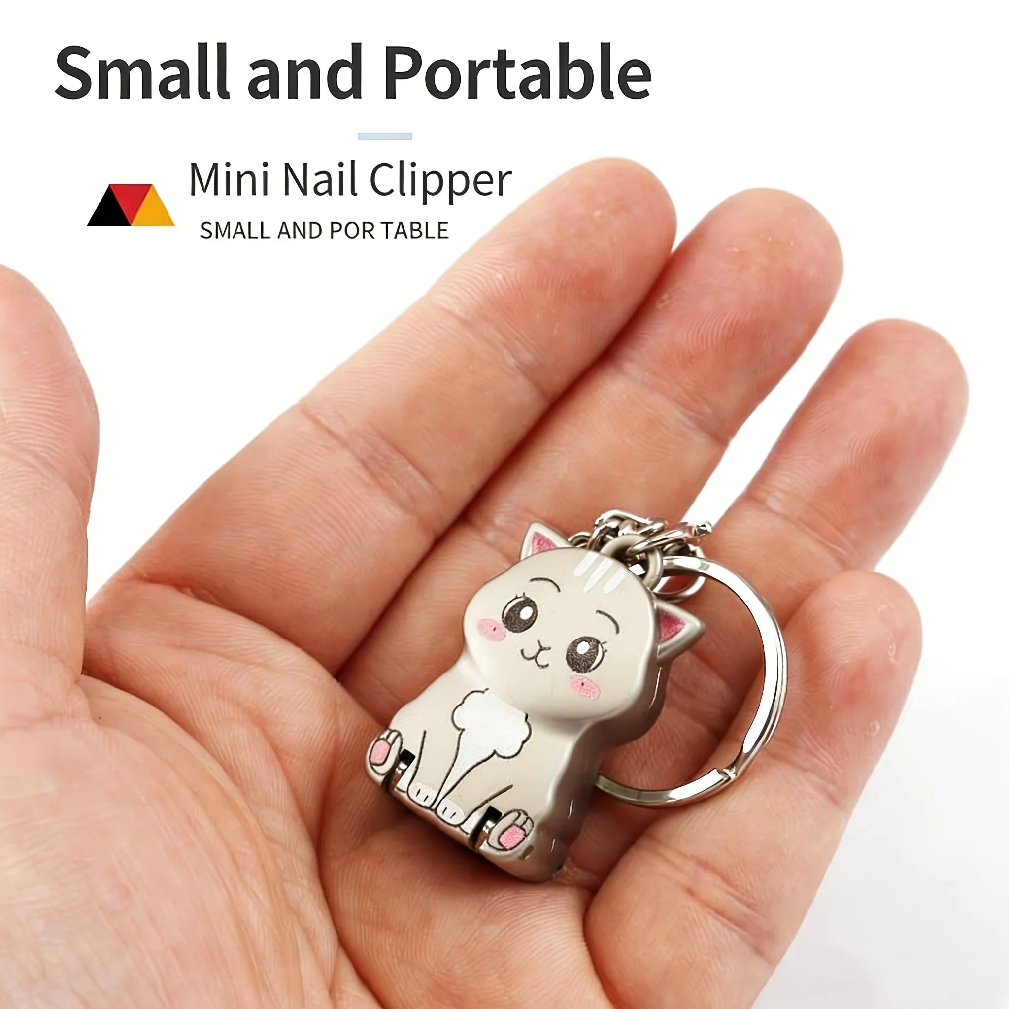 1pc Cute Nail Clippers with Storage Stainless Steel Compact & Portable Nail Trimmer with Blade Angle Durable Manicure Tool