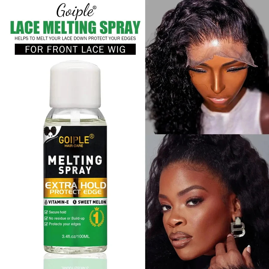Lace Wig Melting Spray Quick-drying Wig Adhesive Styling Wax Stick for Smoothing Flyaways Styling Hair Brush Adjustable Headband