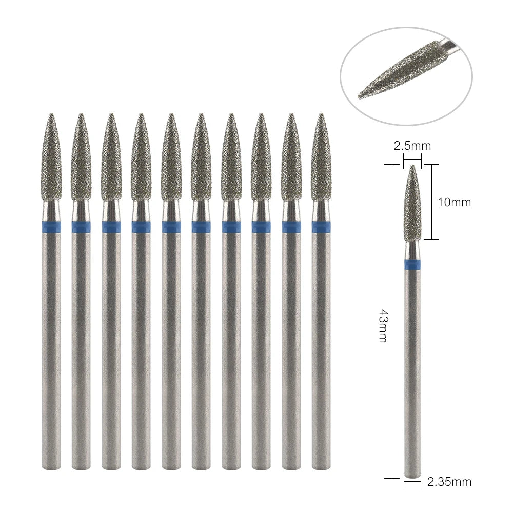 10Pcs Diamond Milling Cutter For Manicure Electric Nail Drill Bits Accessory Pedicure Machine Nail File Gel Remover Tool