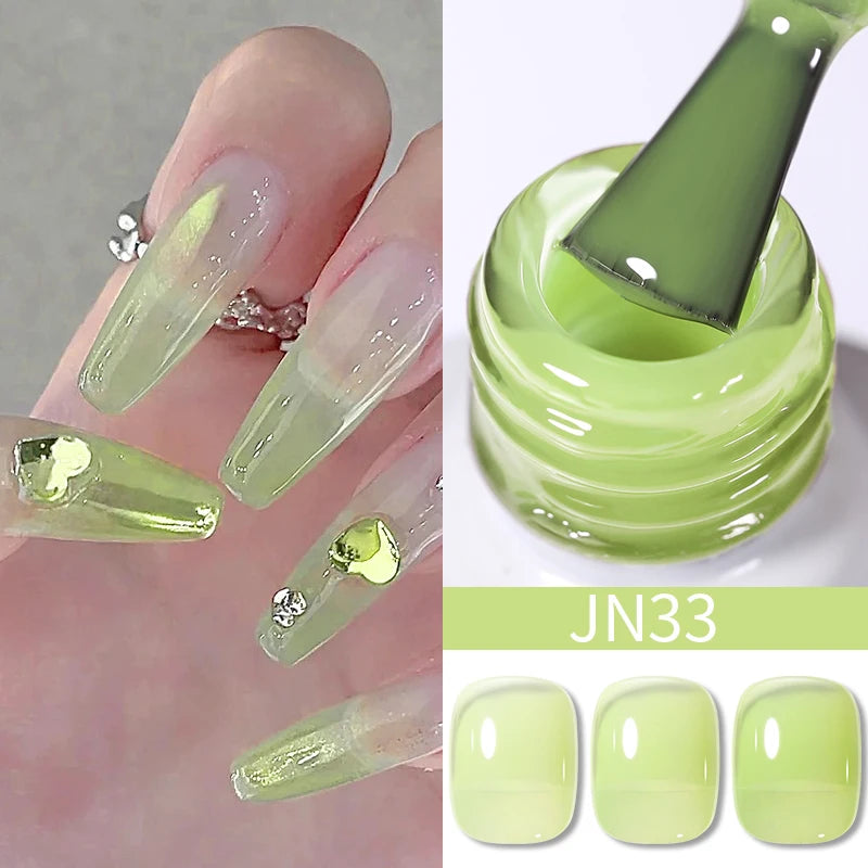 BORN PRETTY 10ml Translucent Jelly Nude Gel Nail Polish Colorful  Varnish Semi Permanent UV LED Nail Art  Manicure Gel
