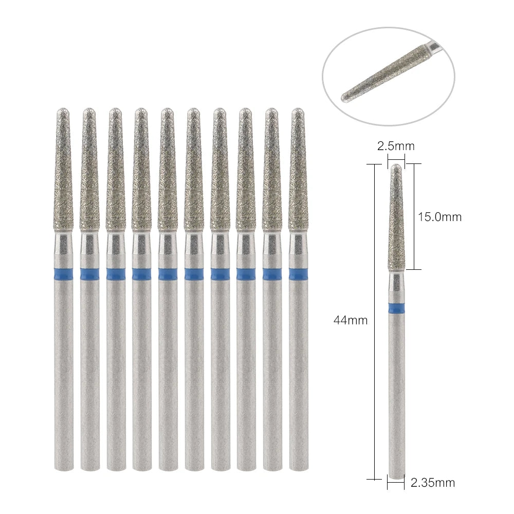 10Pcs Diamond Milling Cutter For Manicure Electric Nail Drill Bits Accessory Pedicure Machine Nail File Gel Remover Tool