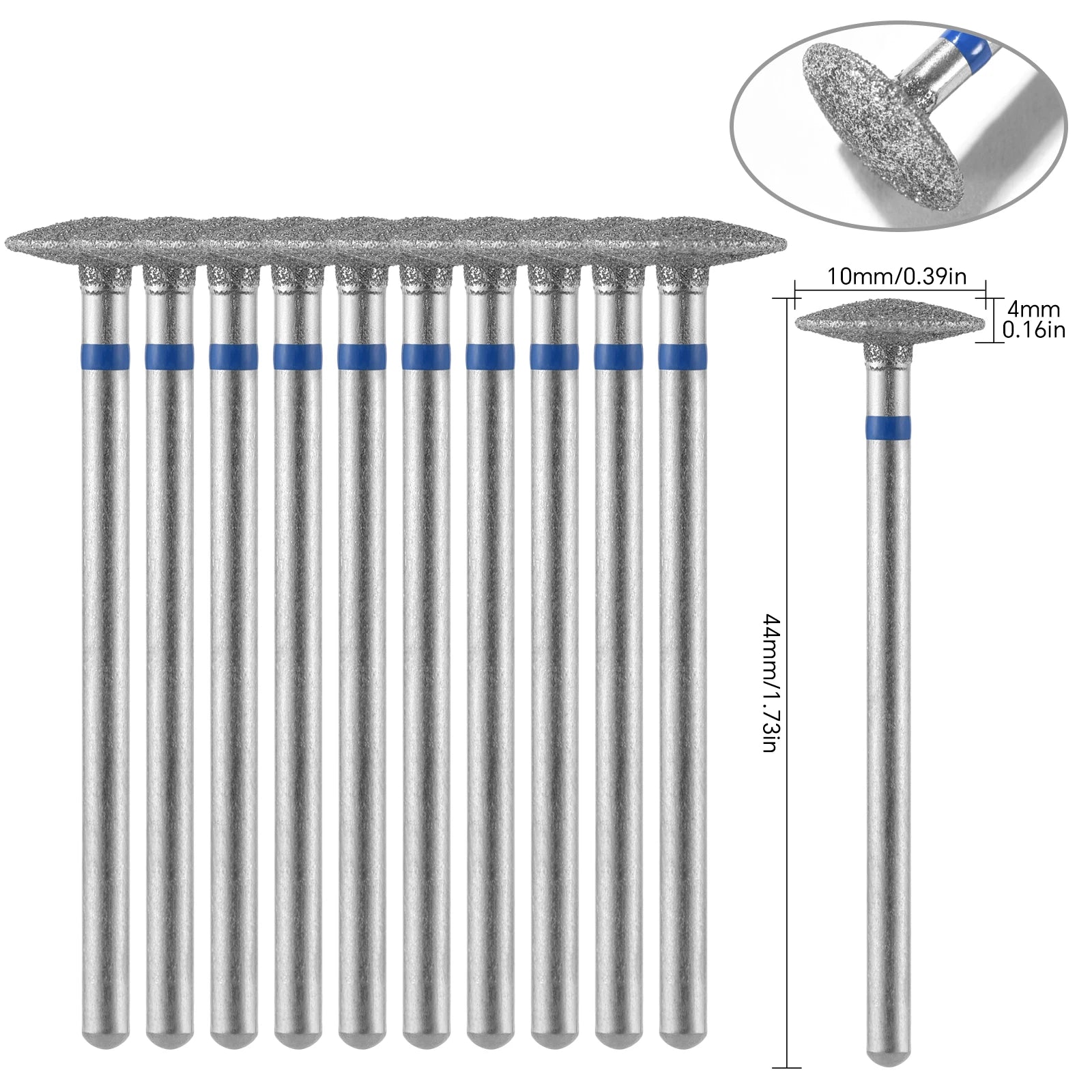 10Pcs Diamond Milling Cutter For Manicure Electric Nail Drill Bits Accessory Pedicure Machine Nail File Gel Remover Tool