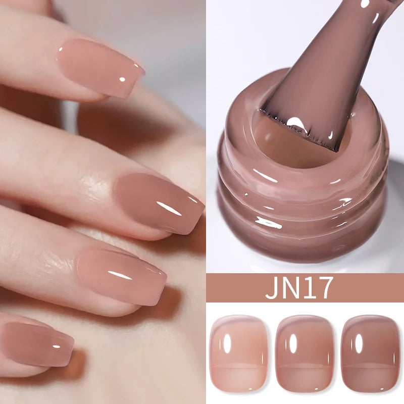 BORN PRETTY 10ml Translucent Jelly Nude Gel Nail Polish Colorful  Varnish Semi Permanent UV LED Nail Art  Manicure Gel