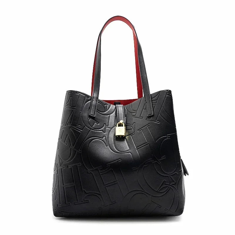 Letter Pattern Design Large Capacity Simple Style 2025 New Women's Tote Bag Portable Multi-functional Fashion Crossbody Bag