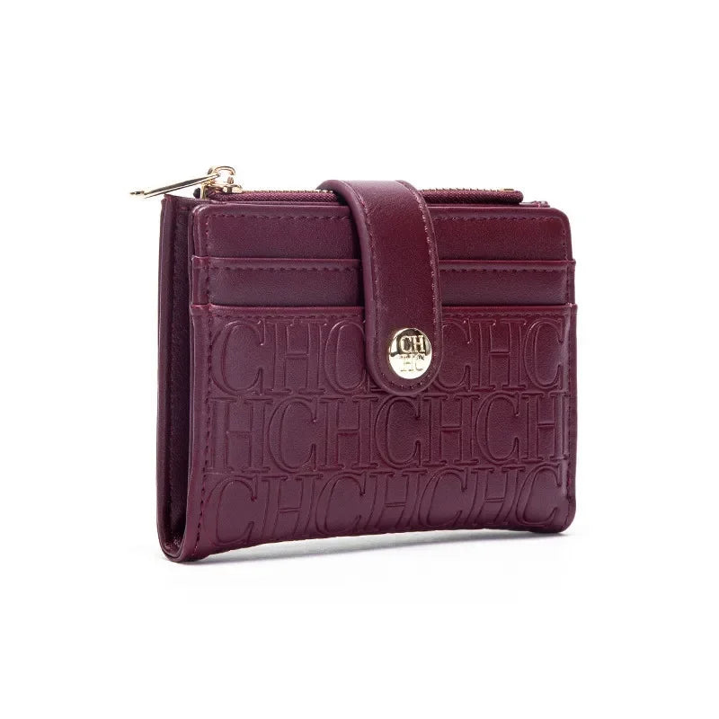 CH New Classic Folding Money Clip Compact Lightweight Luxury Brand Design Sense Letter Decoration Card Bag Women Zero Wallet