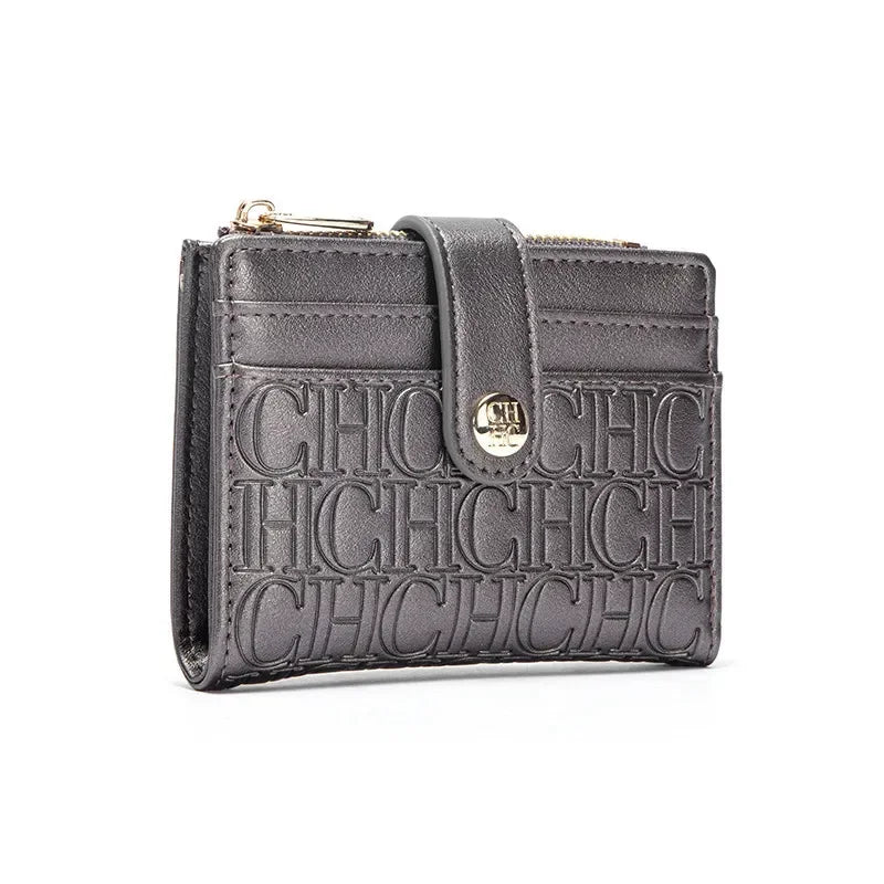 CH New Classic Folding Money Clip Compact Lightweight Luxury Brand Design Sense Letter Decoration Card Bag Women Zero Wallet
