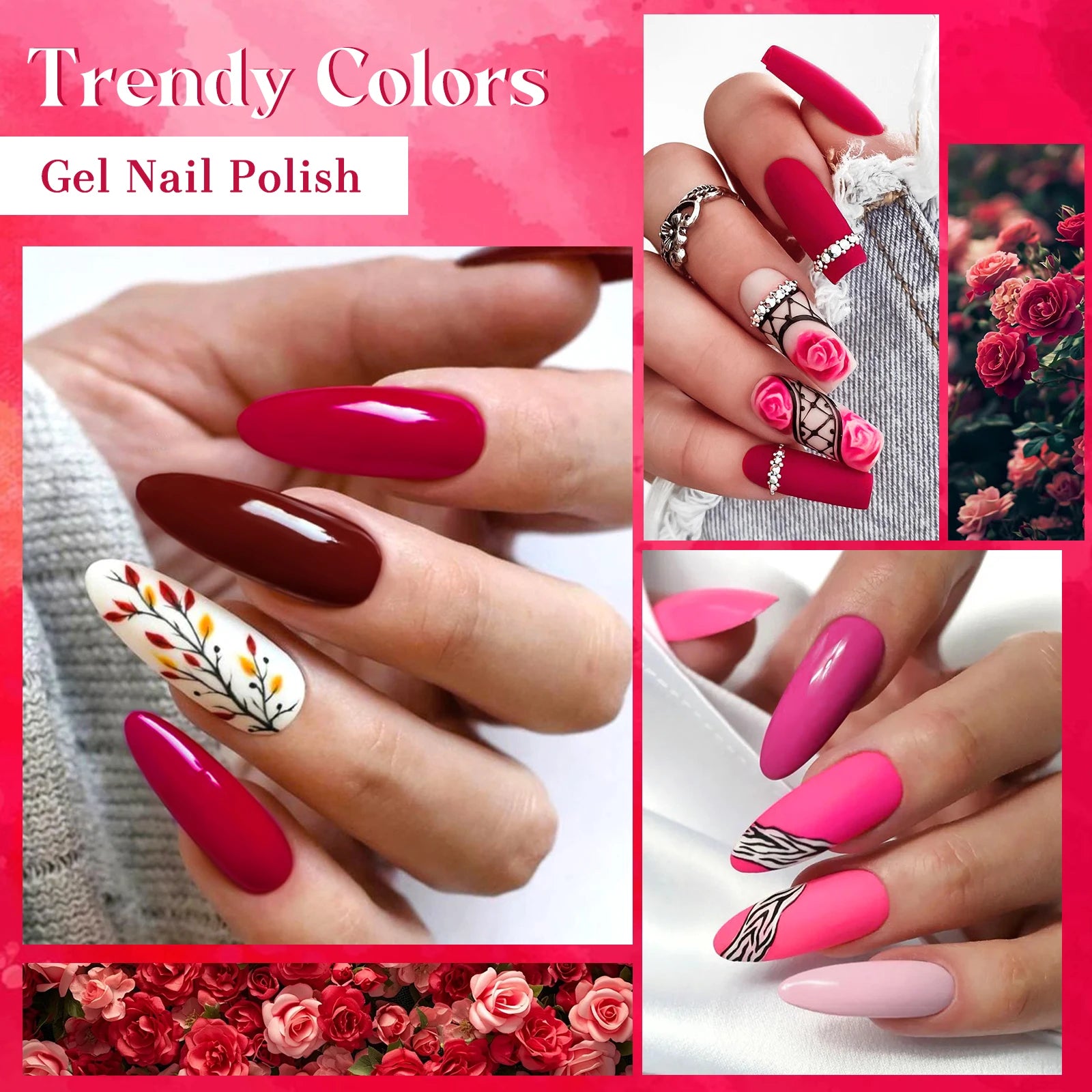 6pc Nail Gel Polish Set All-Season Ultra Pigmented Semi Permanent UV Painting Gel For Nails Salon DIY Manicure Varnish Design