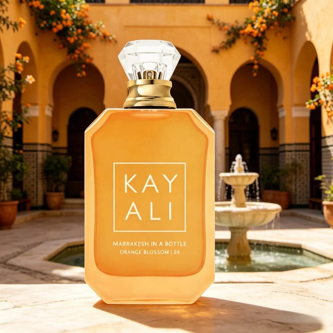 Kayali Marrakech Orange Flower No. 24 neutral strong perfume, orange flower honey amber tone, bright orange flower fragrance, fu