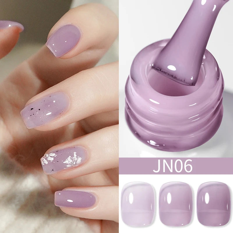 BORN PRETTY 10ml Translucent Jelly Nude Gel Nail Polish Colorful  Varnish Semi Permanent UV LED Nail Art  Manicure Gel