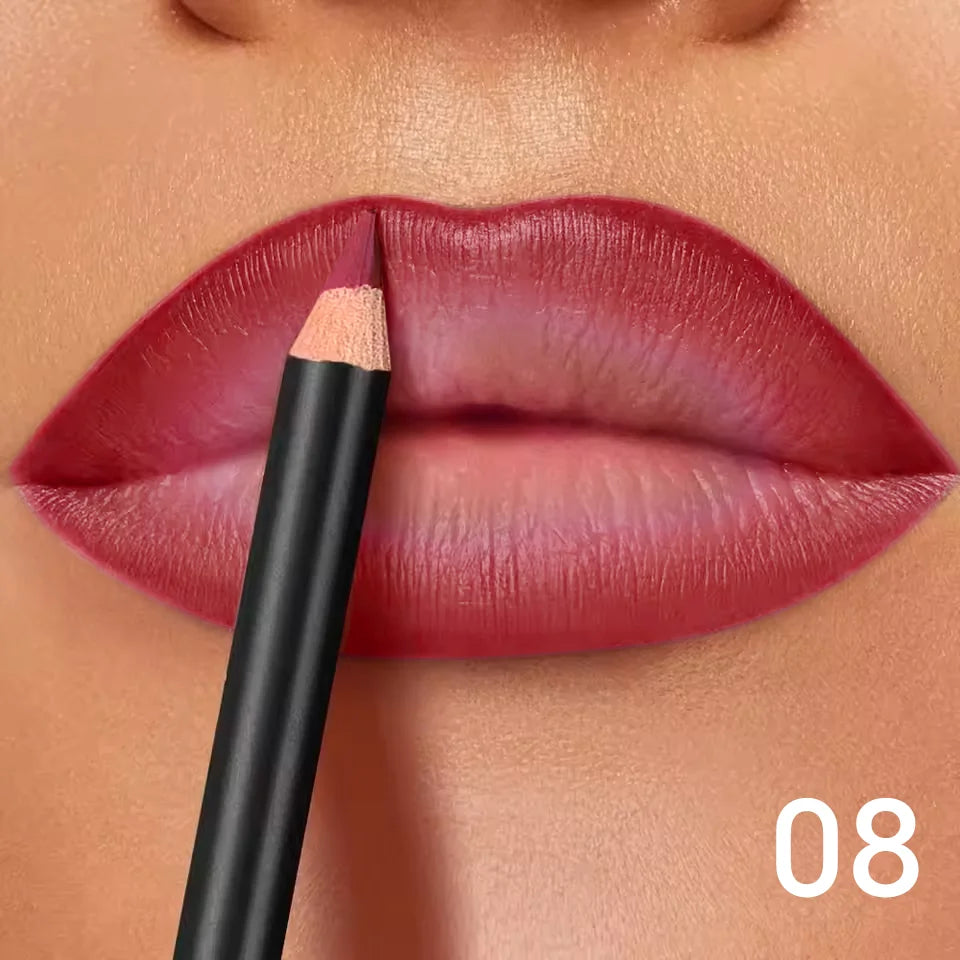 6-Color Waterproof Matte Lip Liner - Long-Lasting, Non-Transfer Formula, Matte Finish, 6 Versatile Shades