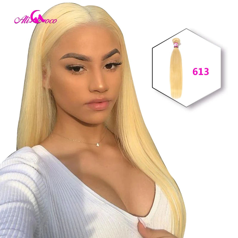 Ali Coco Peruvian Straight Hair 8-30 inch 1/3/4 Bundles Hair Natural #2/#4/ #613/ Human Hair Bundles Non Remy Hair Extensions