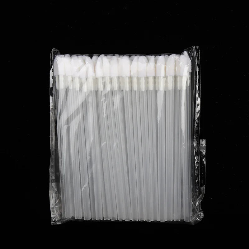 50 Pcs Disposable Lip Brush Makeup Tools Hollow Lip Wands Nylon Lip Gloss Stick Applicator Lipstick Wands Set Cosmetic Tools