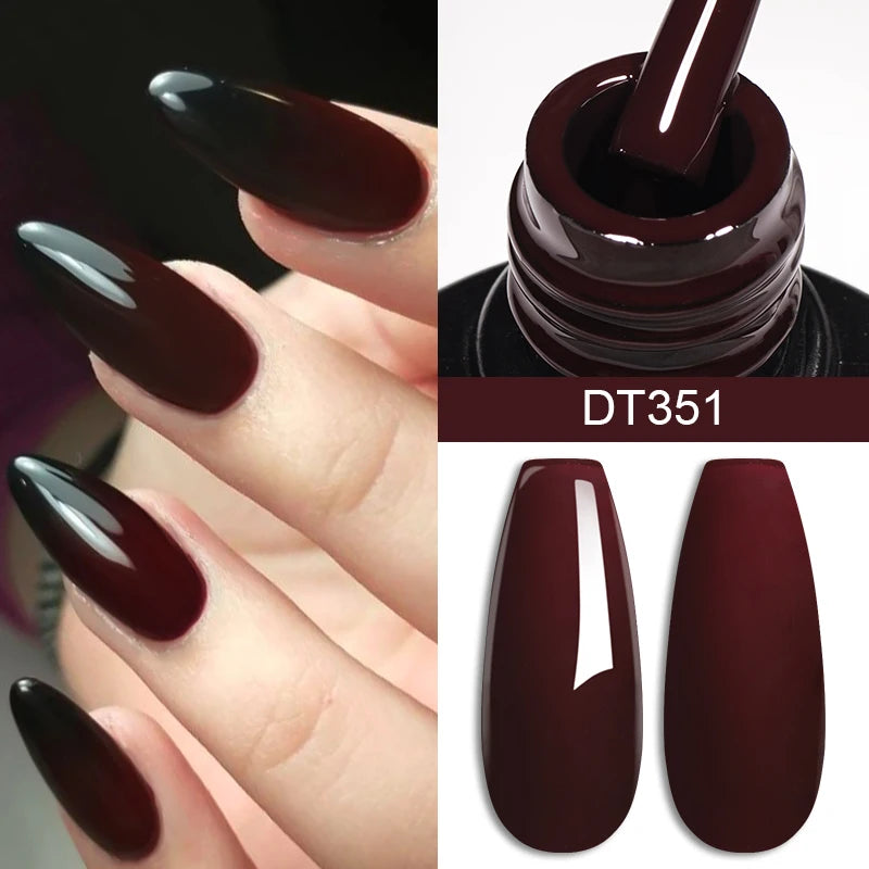 7ml Burgundy Crimson Nail Gel Polish, High Pigment, Non Streak, Long Lasting, UV LED Soak Off Nail Art Gel for Home Salon DIY