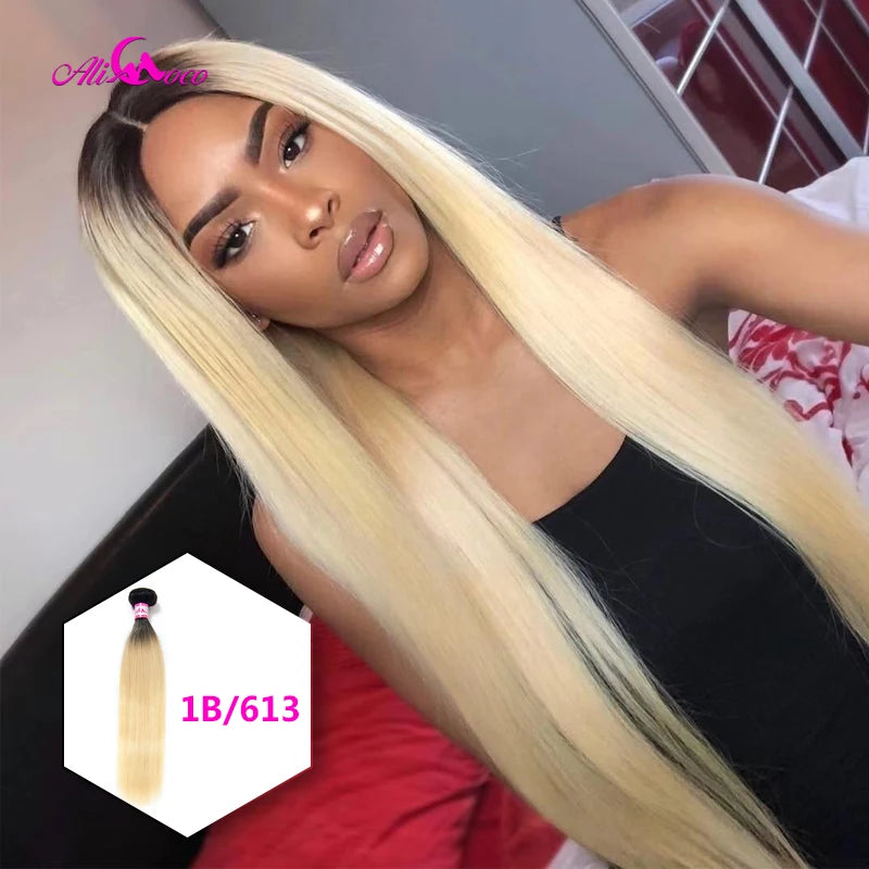 Ali Coco Peruvian Straight Hair 8-30 inch 1/3/4 Bundles Hair Natural #2/#4/ #613/ Human Hair Bundles Non Remy Hair Extensions