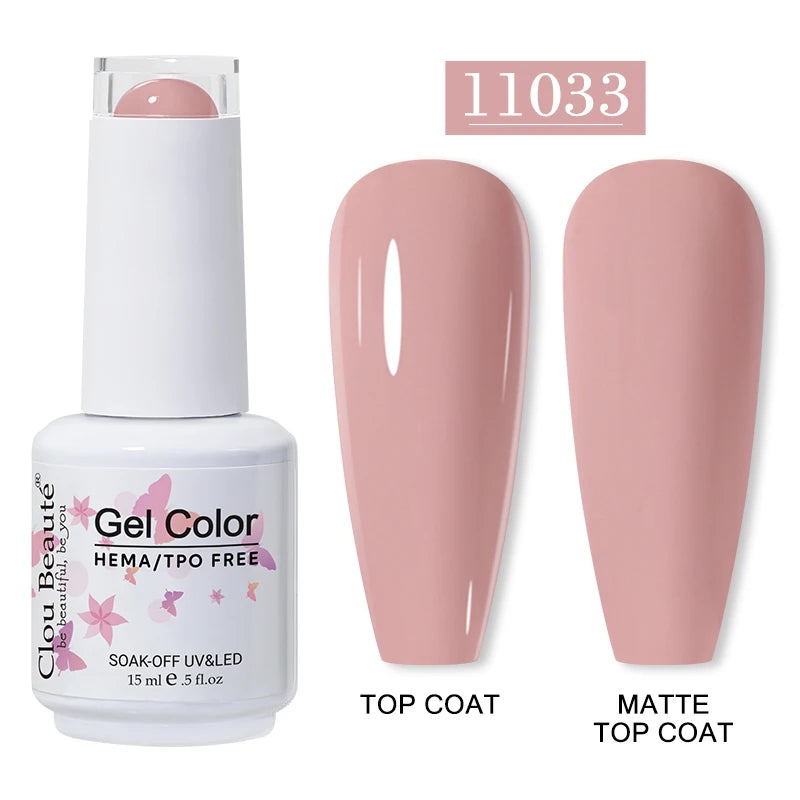 Clou Beaute 15ml Red Color Gel Polish Vernis Semi Permanent UV Varnish Gel Nail Polish Hema TPO Free Nails Art Manicure TOP BASE