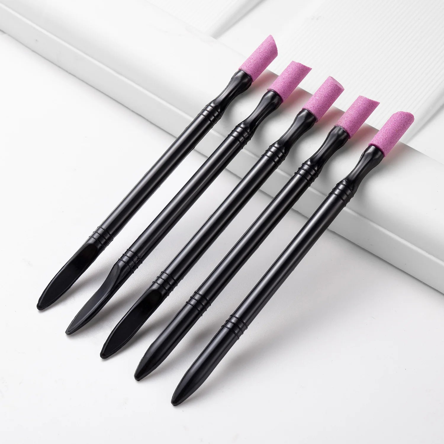 1/5PCS Quartz Pen Nail  Cuticle Pushers Nail Polish Manicure Stick Nail Files Grinding Pen Dead Skin Remover for Natural Nail