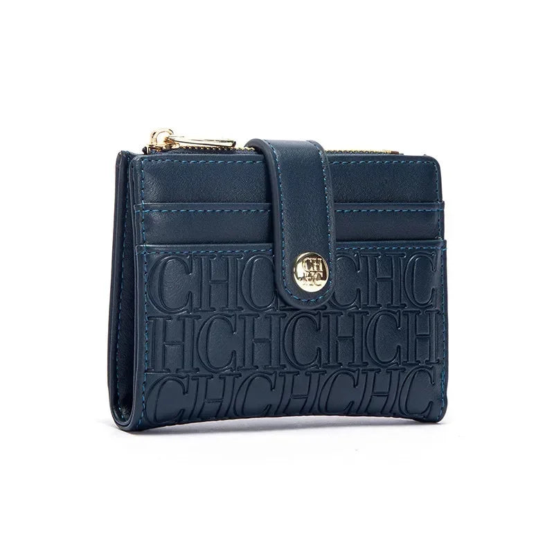 CH New Classic Folding Money Clip Compact Lightweight Luxury Brand Design Sense Letter Decoration Card Bag Women Zero Wallet