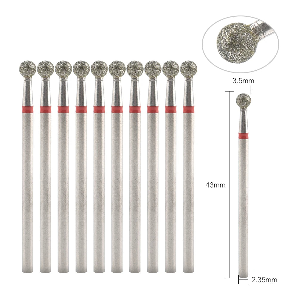 10Pcs Diamond Milling Cutter For Manicure Electric Nail Drill Bits Accessory Pedicure Machine Nail File Gel Remover Tool