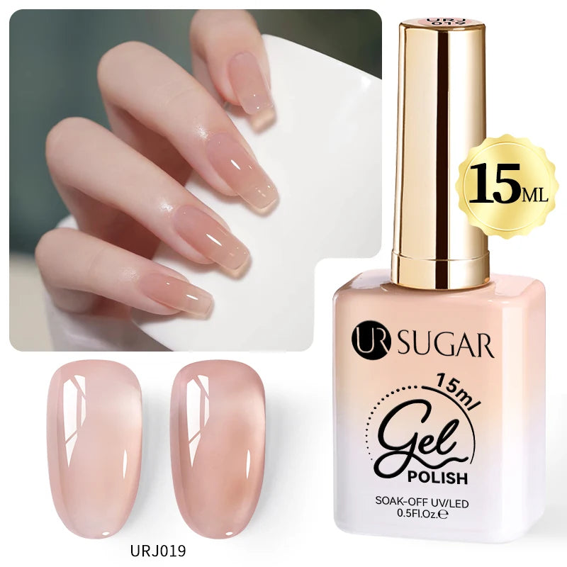 UR SUGAR 15ml Champagne Gold Sliver Reflective Glitter Gel Nail Polish Varnish Semi Permanent Soak Off UV Gel For Manicure Art