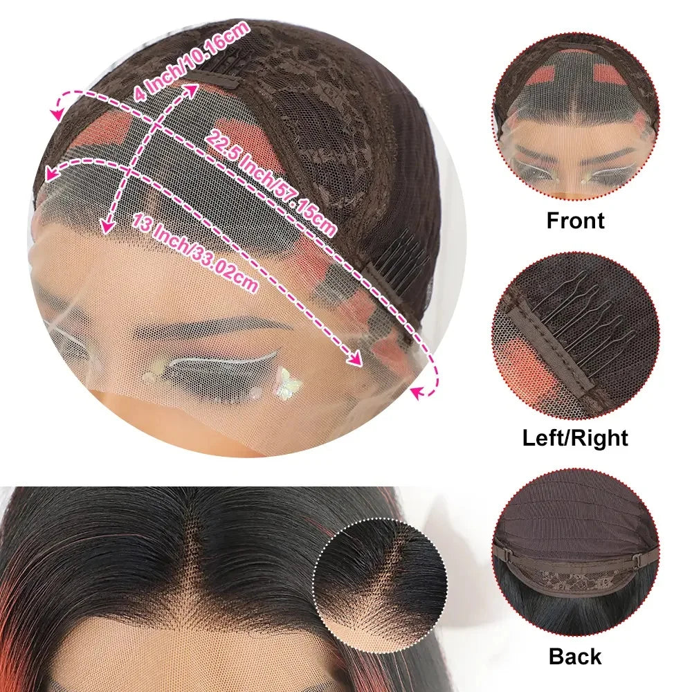 210% Density Ginger Ombre 13X6 Hd Lace Front Wigs Human Hair Pre Plucked for Women Brazilian 13X4 Ginger Orange Lace Front Wig
