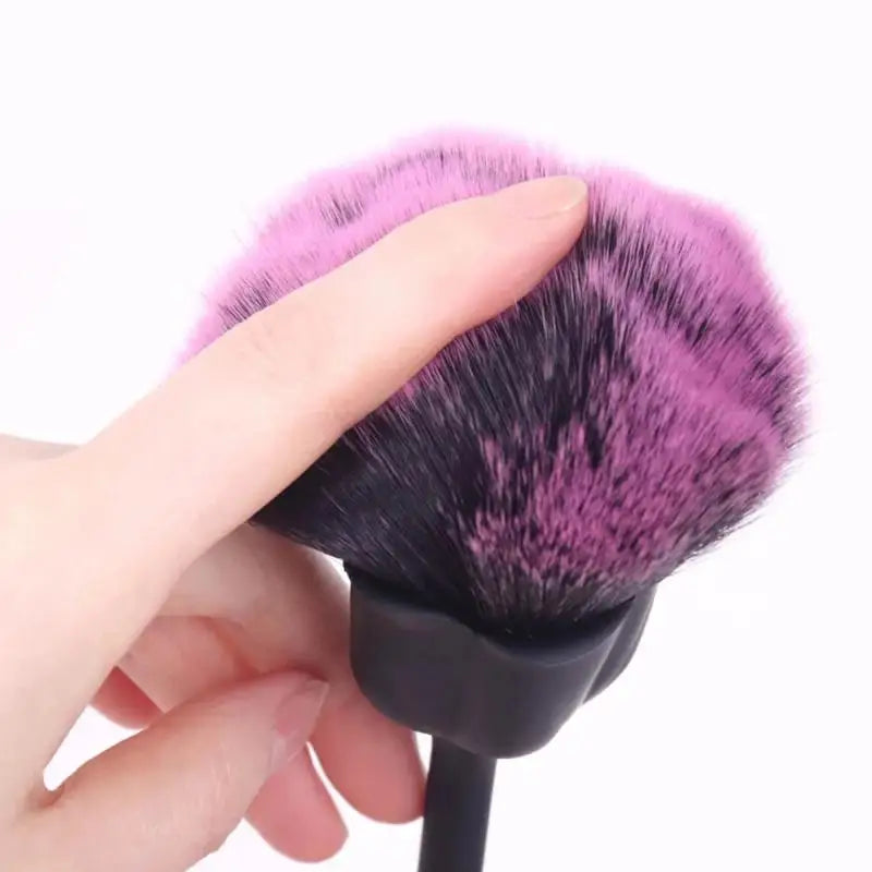 Flower Nail Brush for Manicure Gold Rose Shape Nail Art Brushes Round Small UV Gel Polish Powder Cleaning Tools Nail Accesories