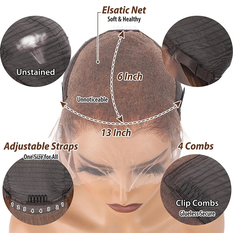 Chocolate Brown 13x6 HD Lace Front Wigs Human Hair 220% Density Curly Lace Front Wigs Human Hair Deep Wave Wigs Human Hair