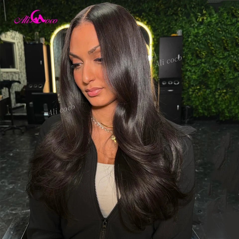 Ash Blonde Milk Tea Color 180 Density Transparent Lace Front Human Hair Wig 13X6 Pre Plucked Brazilian Hair for Women Body Wave