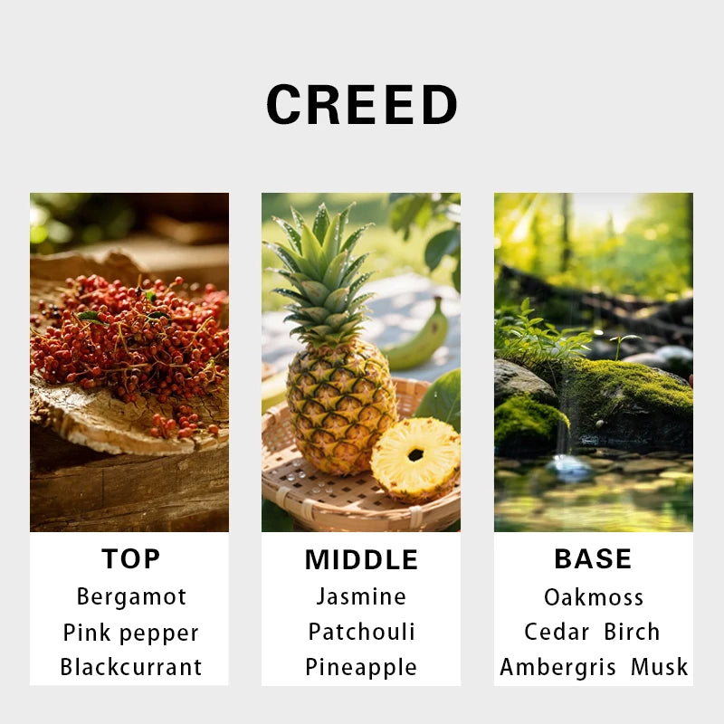 Creed Aventus men Eau De Parfum Spray 1.7ml 3-piece set Woody fragrance notes with original, long-lasting scent