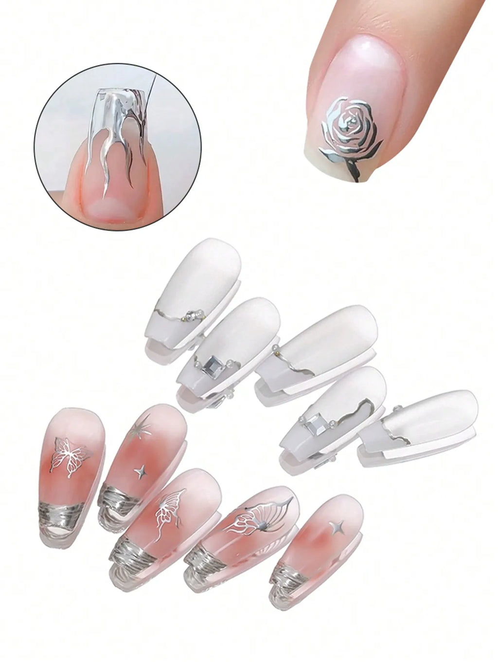 15ML Mirror Silver Metallic Painting Gel Nail Polish Soak Off Gel Nail Polish Silver Mirror Glitter UV Gel For Home Manicure DIY