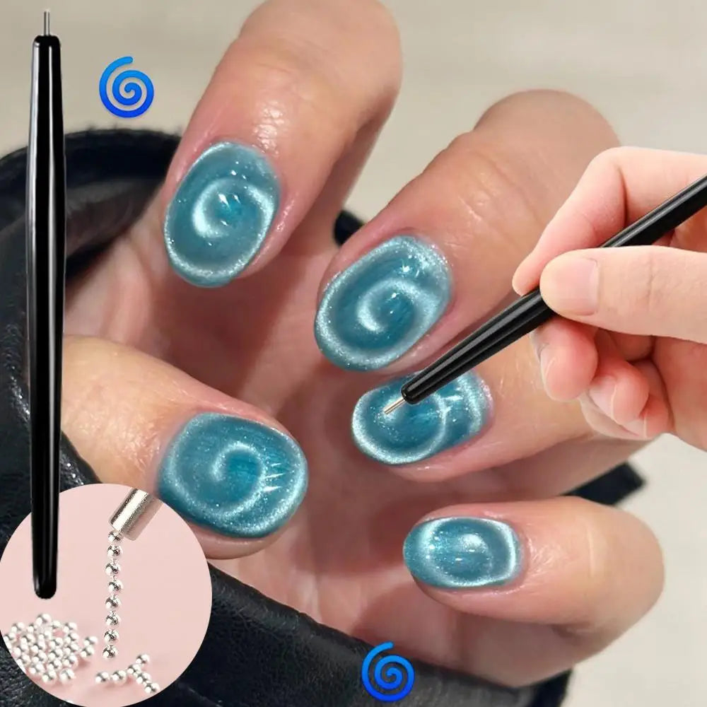 1/2Pcs Vortex/lollipop Cat's Eye Nail Magnet Pen Create Water Ripple Swirl Effect Magnetic Stick for Gel Polish Manicure Tools &