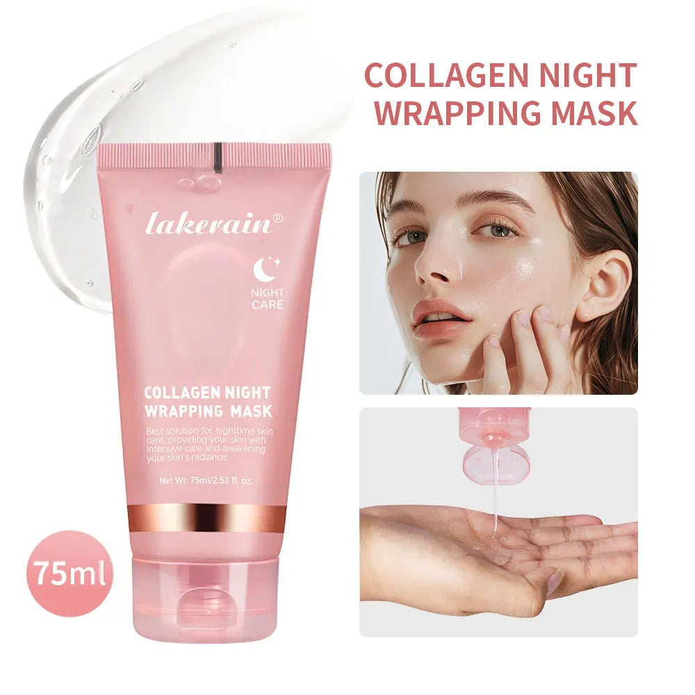 75ml Collagen Wrapping Mask Peel Off Mask & Brush Deep Hydration Moisturize Brightening Face Skin Facial Mask Skincare