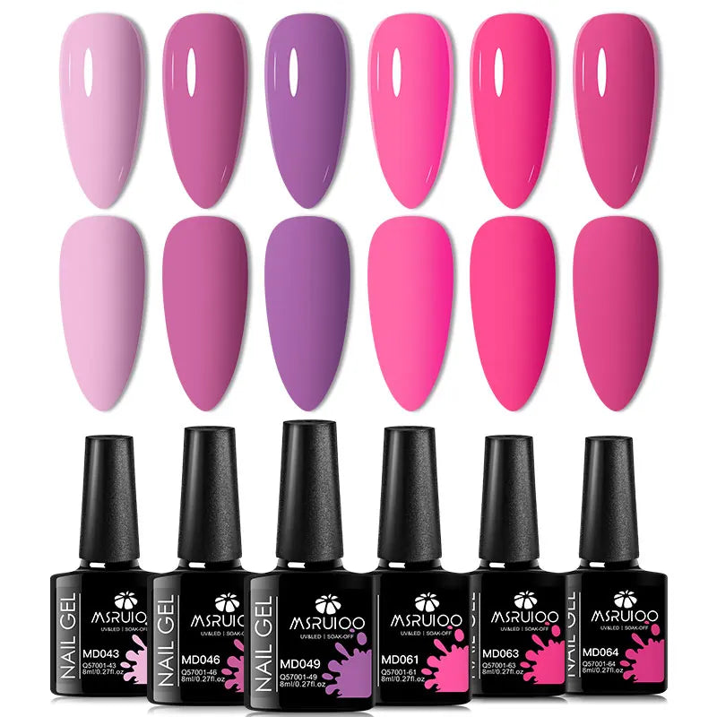6pc Nail Gel Polish Set All-Season Ultra Pigmented Semi Permanent UV Painting Gel For Nails Salon DIY Manicure Varnish Design