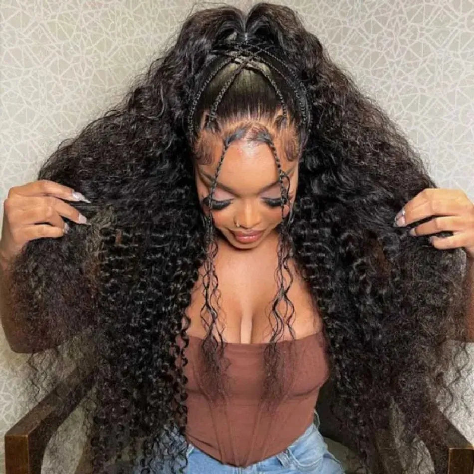 Burmese Curly Human Hair Wigs With Spiral Curls End 13X6 Hd Lace Frontal Wig 250 Density Brazilian Wigs Original Preplucked 40In