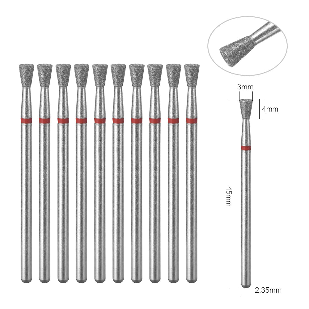 10Pcs Diamond Milling Cutter For Manicure Electric Nail Drill Bits Accessory Pedicure Machine Nail File Gel Remover Tool