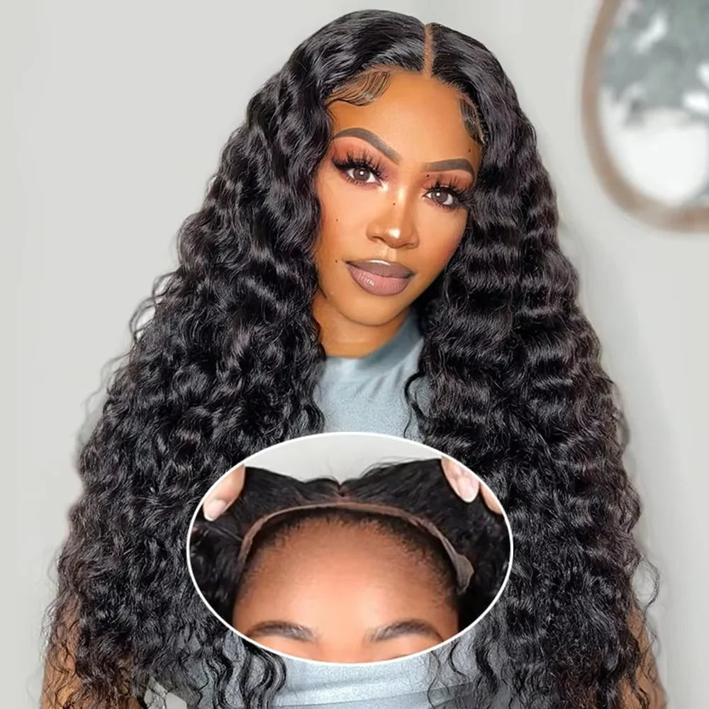 HD Transparent 220 Density 13x4 13x6 Water Deep Wave Frontal Wig 7x6 Closure Glueless Wig Ready To Wear 360 HD Lace Front Wig