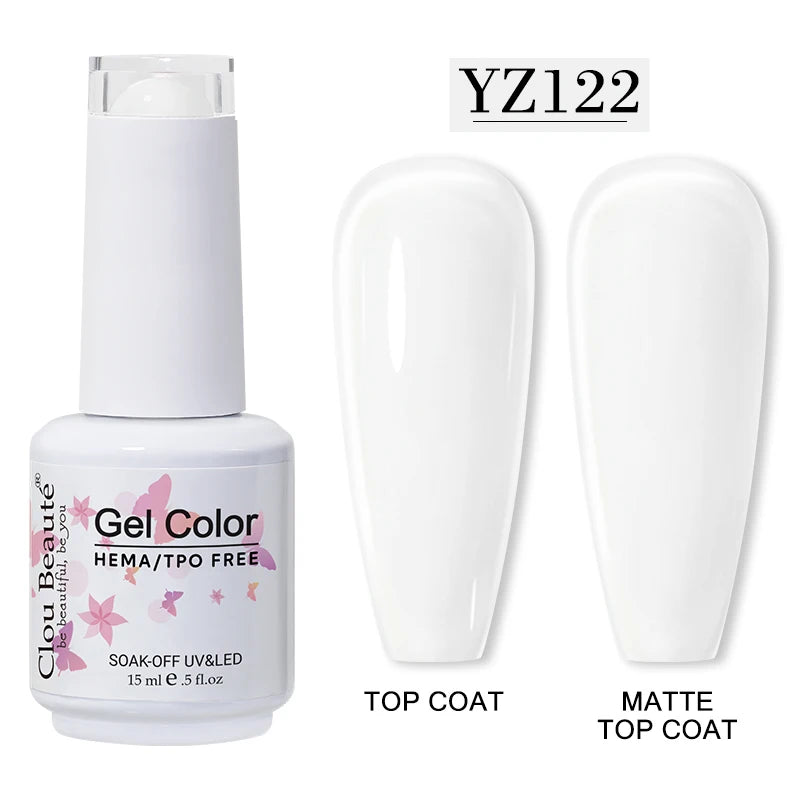 Clou Beaute 15ml Red Color Gel Polish Vernis Semi Permanent UV Varnish Gel Nail Polish Hema TPO Free Nails Art Manicure TOP BASE