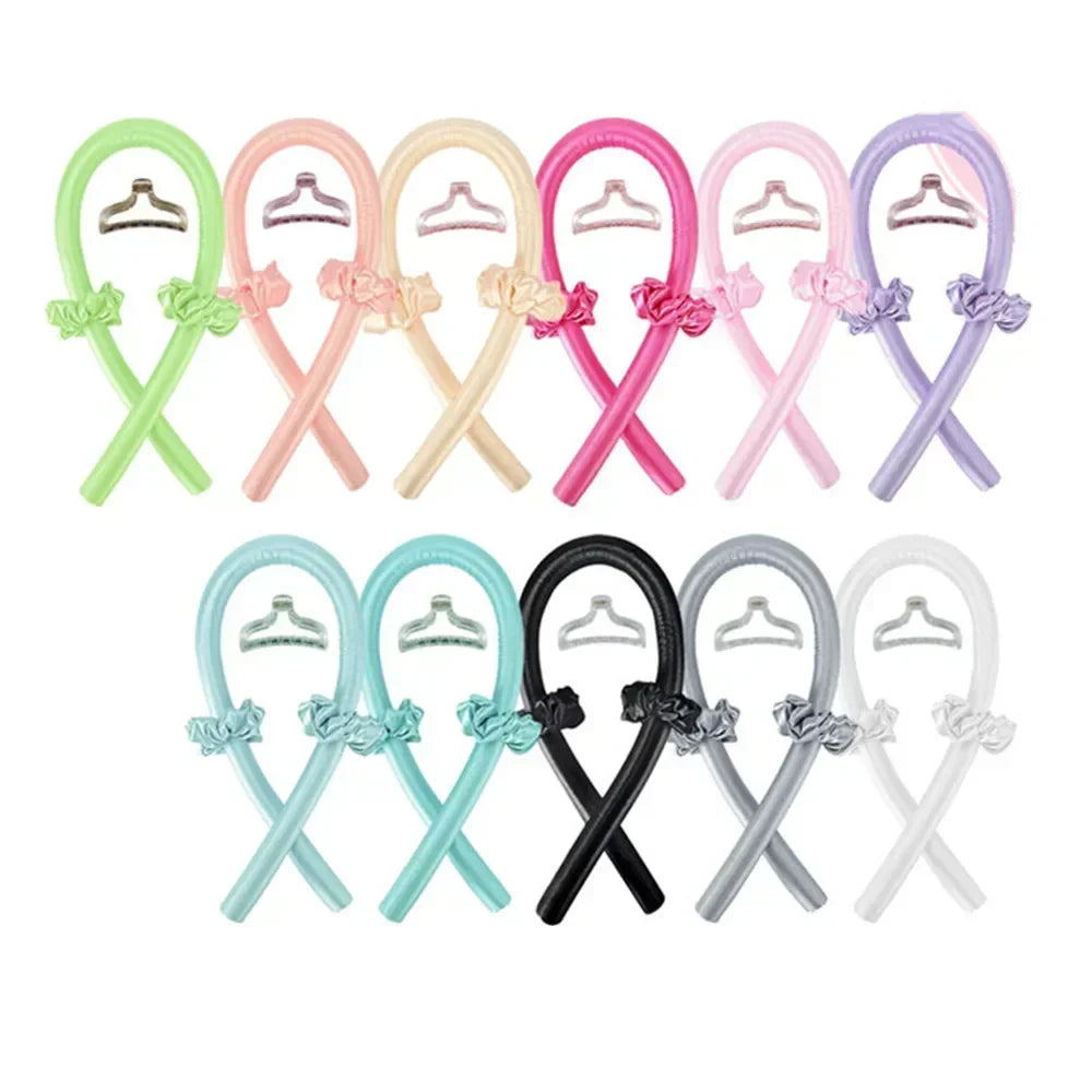 Heatless Curling Rod Headband No Heat Silk Curls Ribbon Hair Rollers Sleeping Soft Headband Lazy Hair Curlers Hair Styling Tools