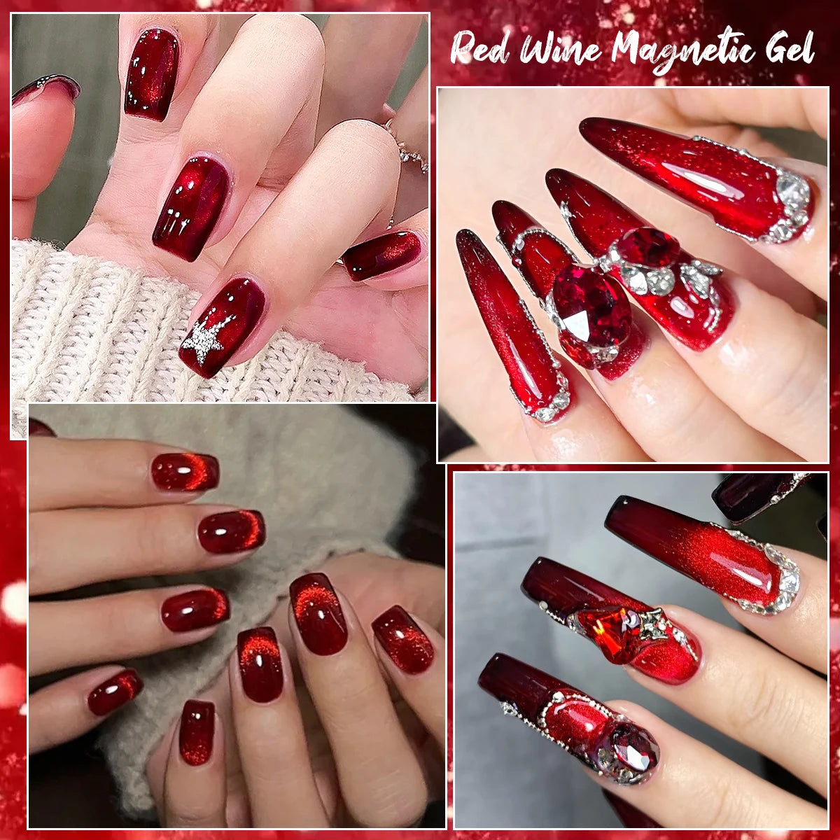 10ml Red Wine Magnetic Nai Gel Polish DIY Manicure Nail Art Varnish for Home Salon Long Lasting UV LED Vernis Easy to Apply