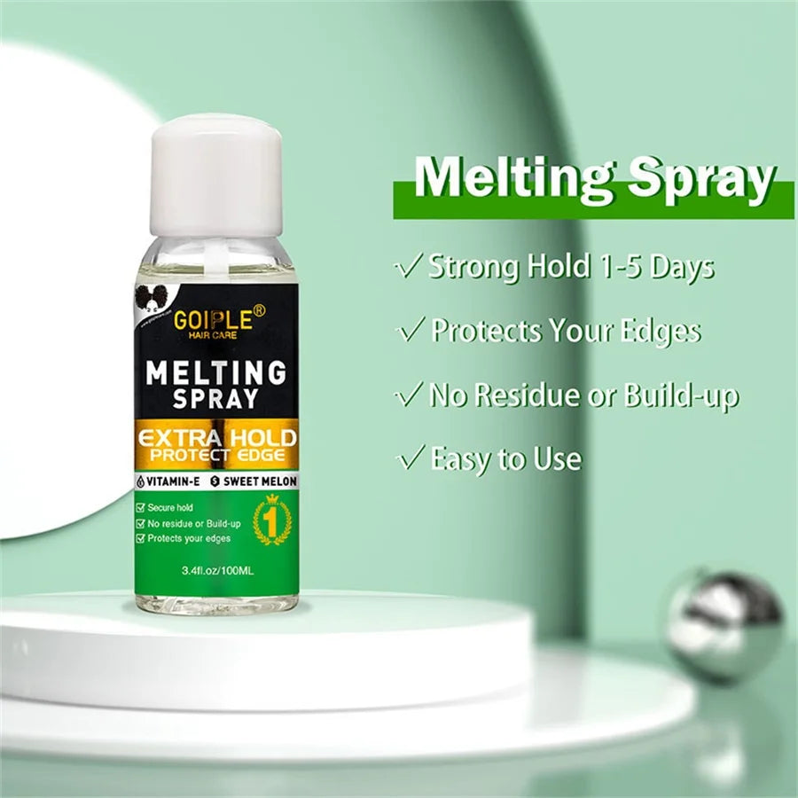Lace Wig Melting Spray Quick-drying Wig Adhesive Styling Wax Stick for Smoothing Flyaways Styling Hair Brush Adjustable Headband
