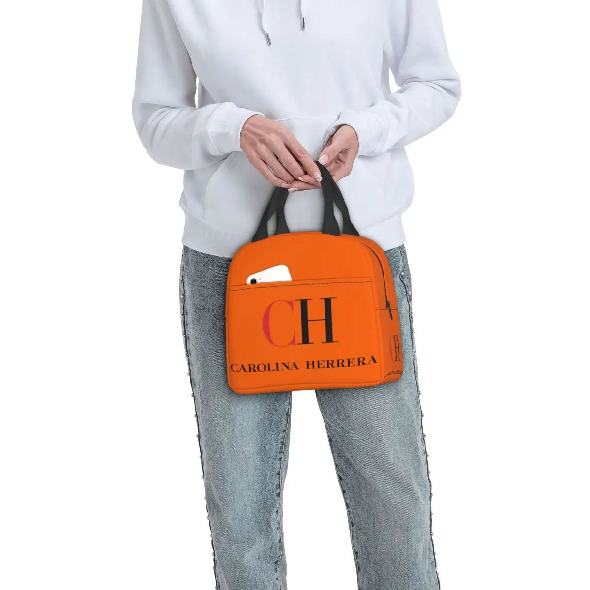 Custom C-carolinas Print Resuable Lunch Boxes Leakproof Herreraes Thermal Cooler Food Insulated Lunch Bag  Children Student