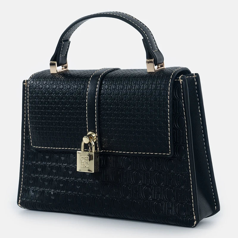 CHCH Luxury Brand Women's Tote Bag Delicate Compact Monogram Print Lock Design Versatile Simple Solid Color Women's Shoulder Bag