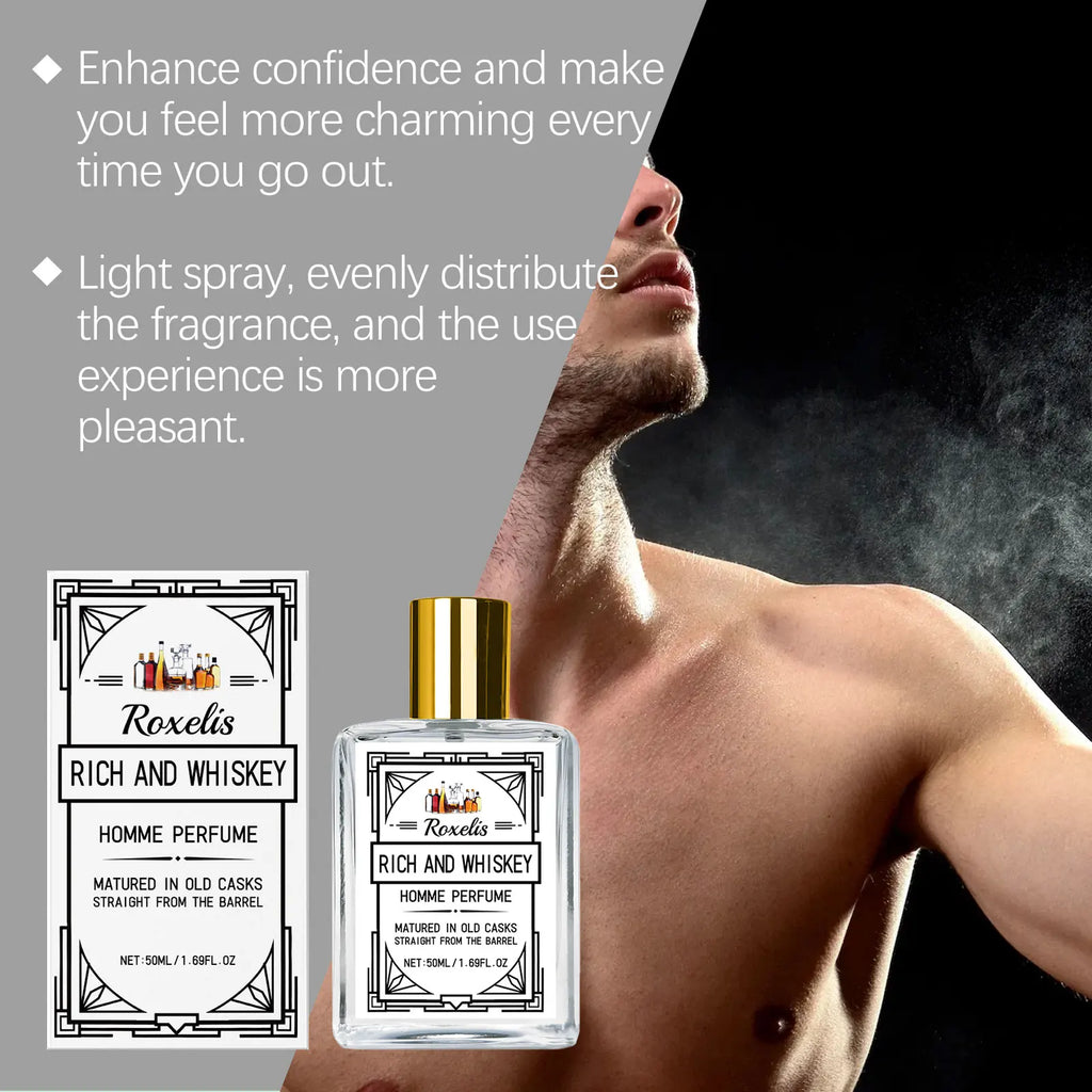 Roxelis 50ml Charm Whisky Men's perfume Gulong Fragrance Fragrance Elegant Fresh Charm Fragrance for Men perfume