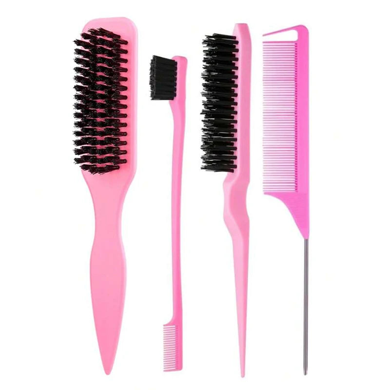 Bristle Slick Back Hair Brush for Sleek Ponytail Bun & Smoothing Baby Hairs, Flyaways, Edge Control - Backcombing & Teasing