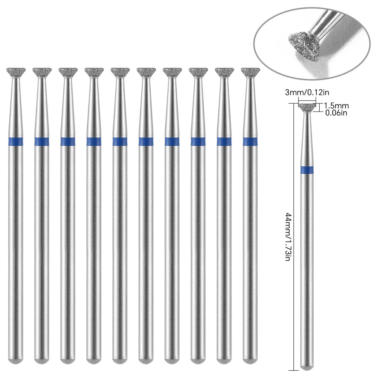 10Pcs Diamond Milling Cutter For Manicure Electric Nail Drill Bits Accessory Pedicure Machine Nail File Gel Remover Tool