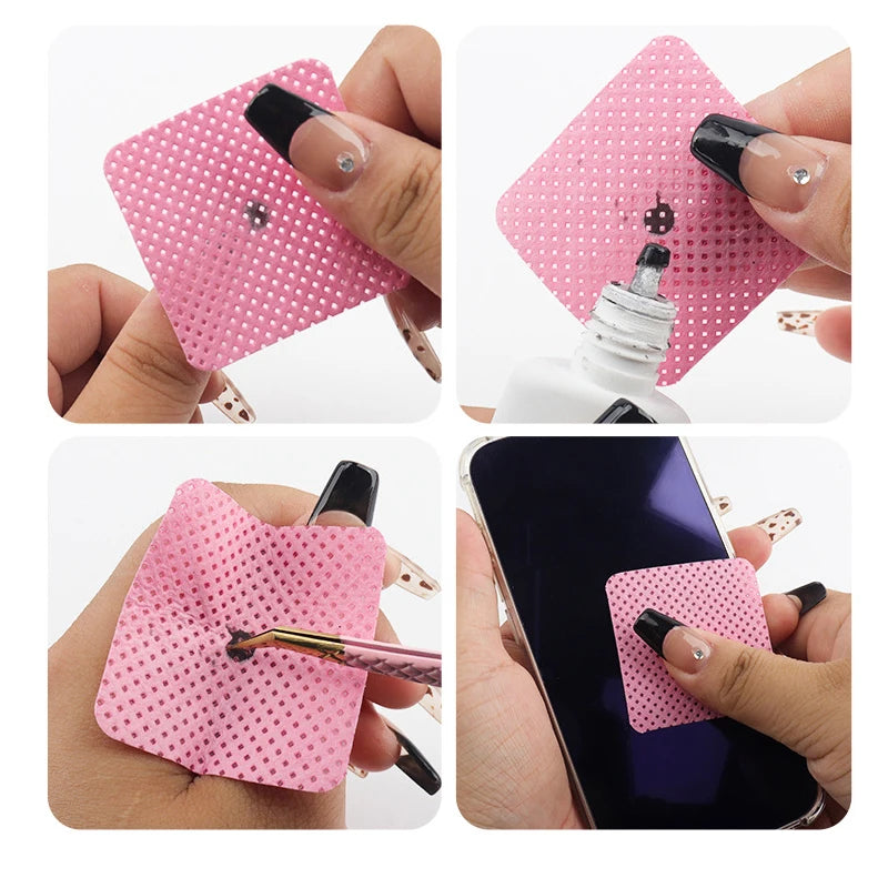 300 pcs Nail Polish Remover Wipes Nail Cleaning Pads, Non Woven Nail Pads for Women Girl Beauty Salon