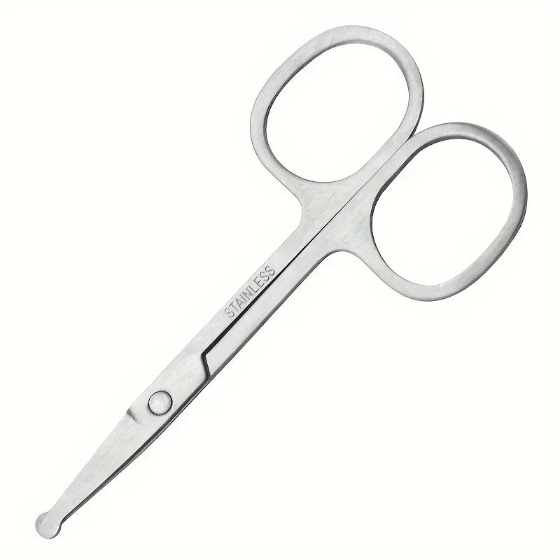 Black Round Head Nose Hair Trimmer, Stainless Steel Safety Nose Trimmer for Men & Women