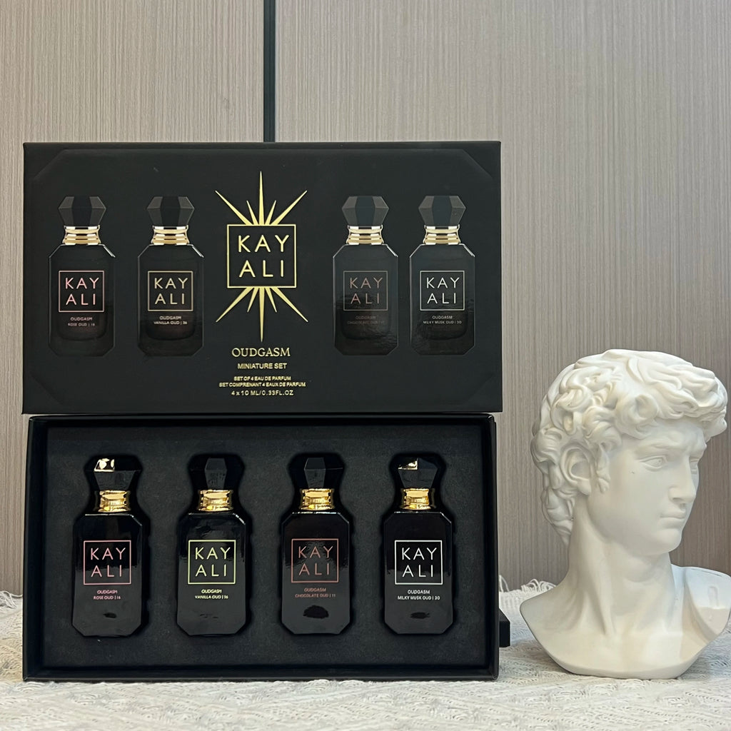 KAYALI 4x10ml Mini Perfume Set Vanilla Oud Floral Fruity Oriental Long Lasting Unisex Eau De Parfum Travel Gift Set Luxury