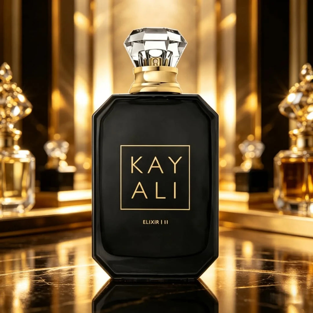 Kayali elixir No. 11 neutral strong perfume, saffron ebony amber, fragrant oriental wood tone, full of mystery and luxury