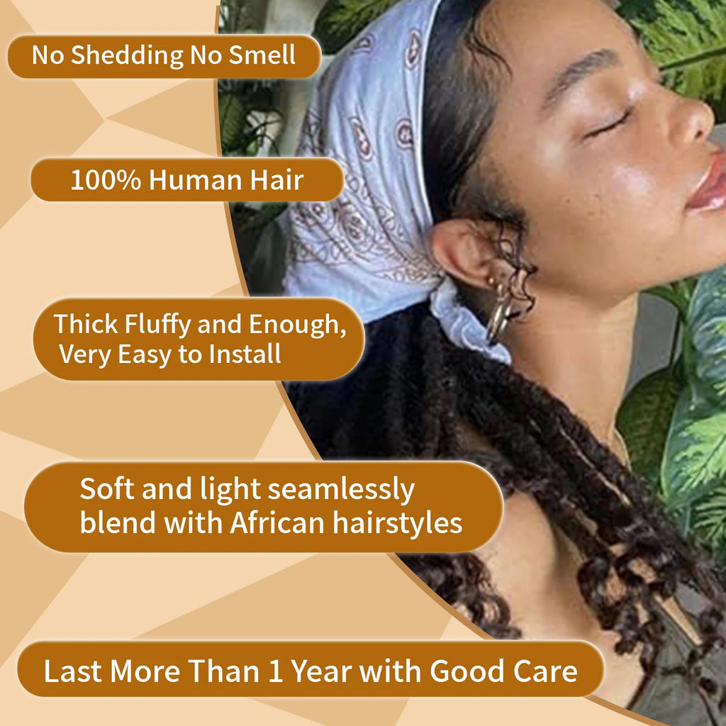 20 Strs/Pack ANNA 6-30" 0.6cm # 1B/30 Remy Hair Locs Extensions Dreadlocks Styles Brazilian Lisa Locs for Beginners